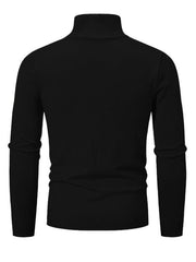 Men's casual solid color sweater half zipper pullover stand collar sweater - 808Lush