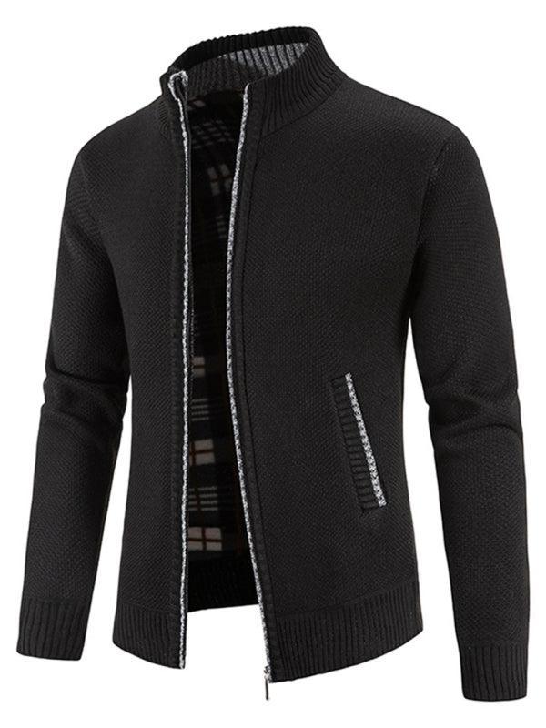 Men's casual stand collar knitted jacket - 808Lush