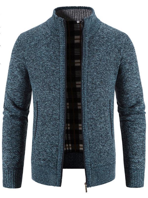 Men's casual stand collar knitted jacket - 808Lush