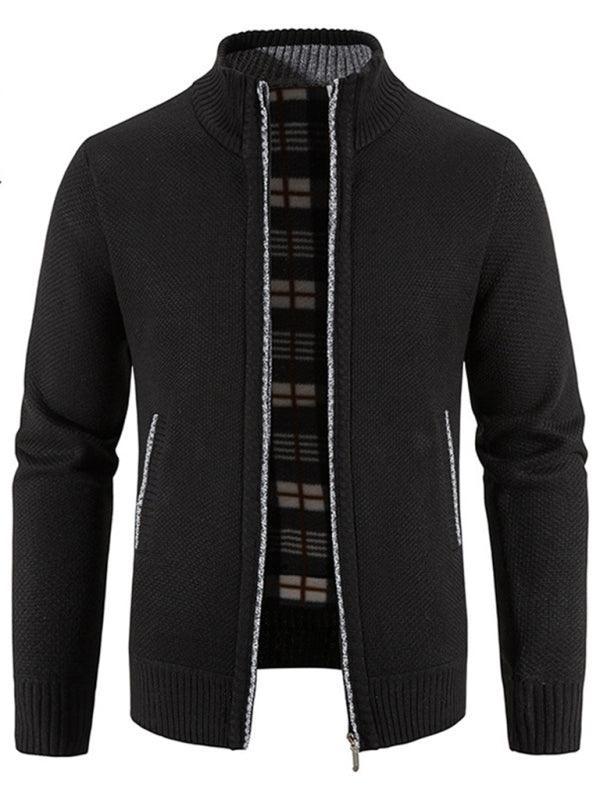 Men's casual stand collar knitted jacket - 808Lush