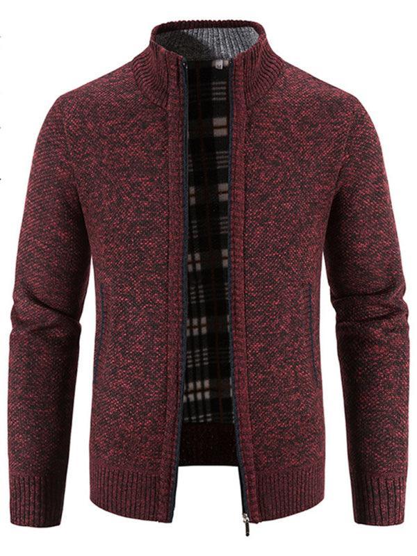 Men's casual stand collar knitted jacket - 808Lush