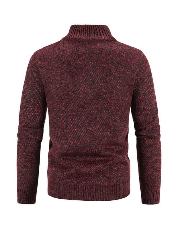 Men's casual stand collar knitted jacket - 808Lush