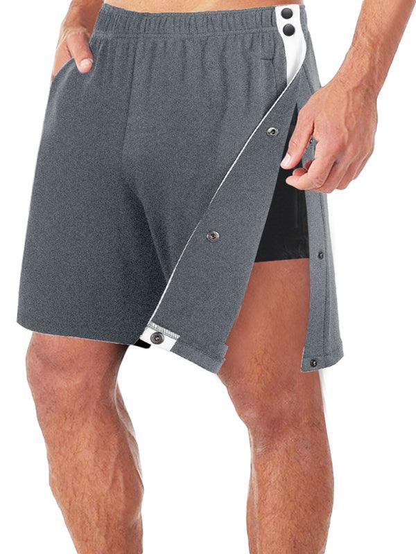 Men's classic trendy loose-fitting casual sports shorts with full side buttons - 808Lush