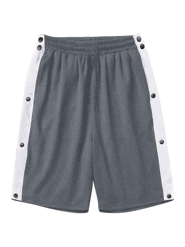 Men's classic trendy loose-fitting casual sports shorts with full side buttons - 808Lush