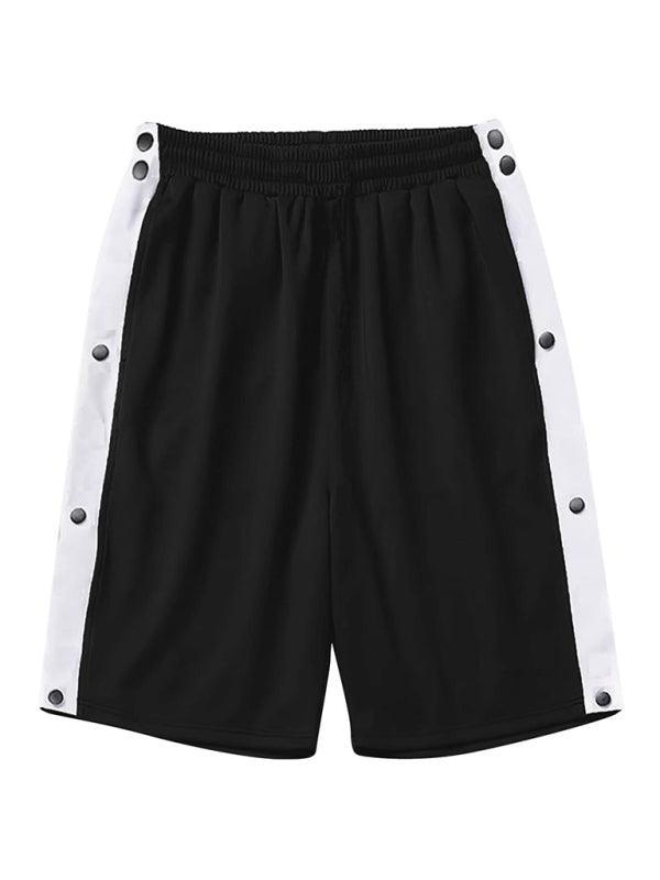 Men's classic trendy loose-fitting casual sports shorts with full side buttons - 808Lush