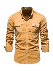 Men's corduroy slim-fit casual long-sleeve shirt - 808Lush