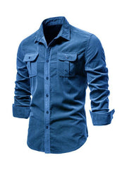 Men's corduroy slim-fit casual long-sleeve shirt - 808Lush