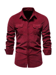 Men's corduroy slim-fit casual long-sleeve shirt - 808Lush