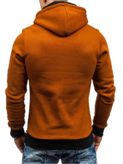 Men's diagonal zipper solid color long-sleeved hoodie - 808Lush