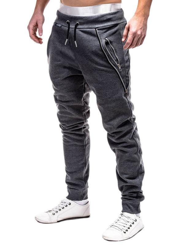 Men's fashion casual personalized zipper trim trousers - 808Lush