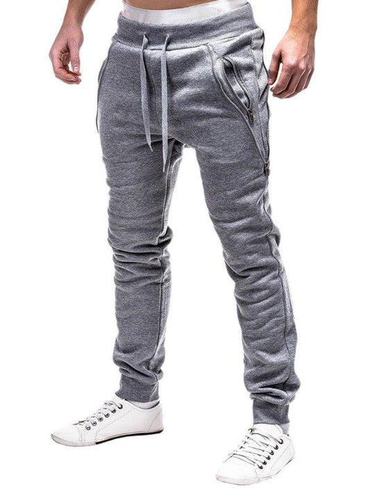 Men's fashion casual personalized zipper trim trousers - 808Lush