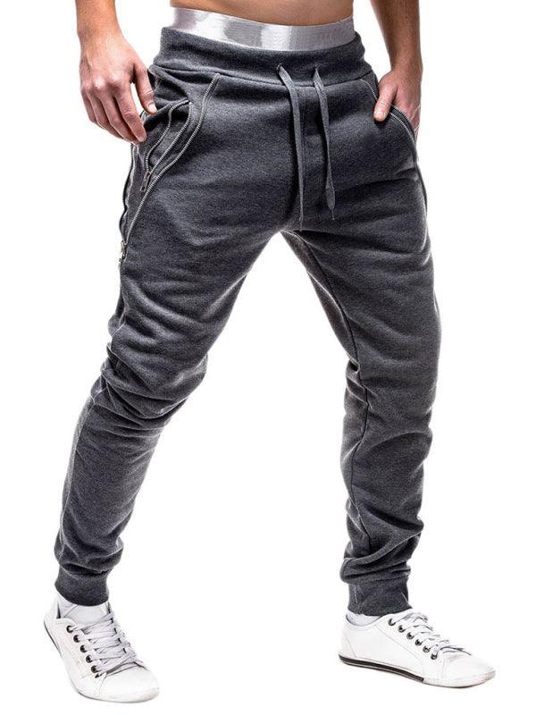 Men's fashion casual personalized zipper trim trousers - 808Lush