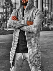 Men's hooded long sleeve knitted sweater cardigan - 808Lush