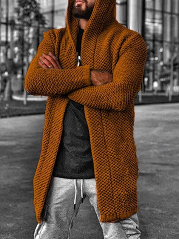 Men's hooded long sleeve knitted sweater cardigan - 808Lush