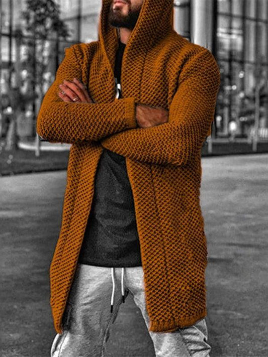 Men's hooded long sleeve knitted sweater cardigan - 808Lush