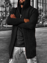 Men's hooded long sleeve knitted sweater cardigan - 808Lush