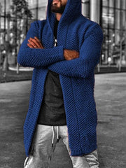 Men's hooded long sleeve knitted sweater cardigan - 808Lush