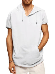 Men's knitted all-match casual hooded short-sleeved T-shirt - 808Lush