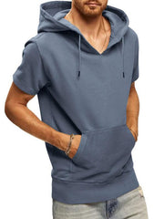 Men's knitted all-match casual hooded short-sleeved T-shirt - 808Lush