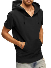 Men's knitted all-match casual hooded short-sleeved T-shirt - 808Lush