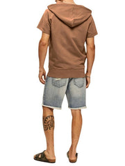 Men's knitted all-match casual hooded short-sleeved T-shirt - 808Lush