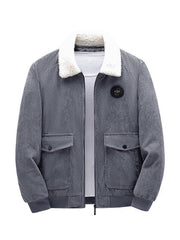 Men's lambswool lapel warm corduroy jacket - 808Lush