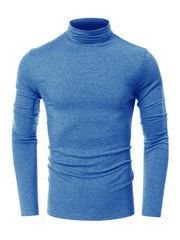 Men's long-sleeved solid color turtleneck bottoming T-shirt top - 808Lush