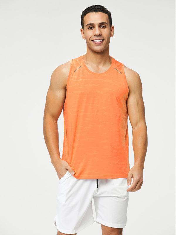 Men's loose round neck breathable and quick-drying running sports vest - 808Lush