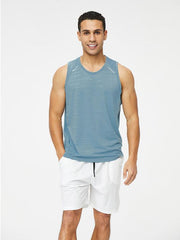 Men's loose round neck breathable and quick-drying running sports vest - 808Lush