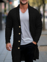 Men's mid-length knitted sweater Thick-knit twisted cardigan woolen jacket - 808Lush