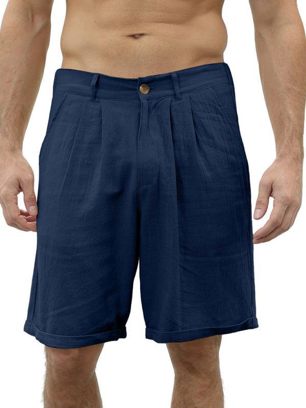 Men's casual beach shorts with buttons and elastic waist - 808Lush