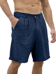 Men's casual beach shorts with buttons and elastic waist - 808Lush