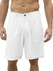 Men's casual beach shorts with buttons and elastic waist - 808Lush