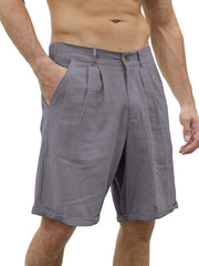 Men's casual beach shorts with buttons and elastic waist - 808Lush