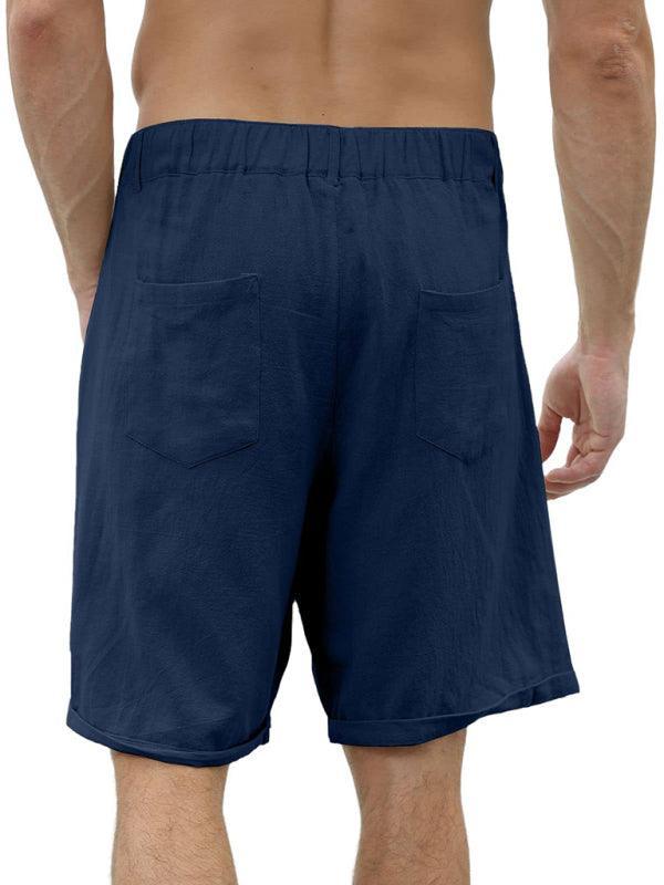 Men's casual beach shorts with buttons and elastic waist - 808Lush