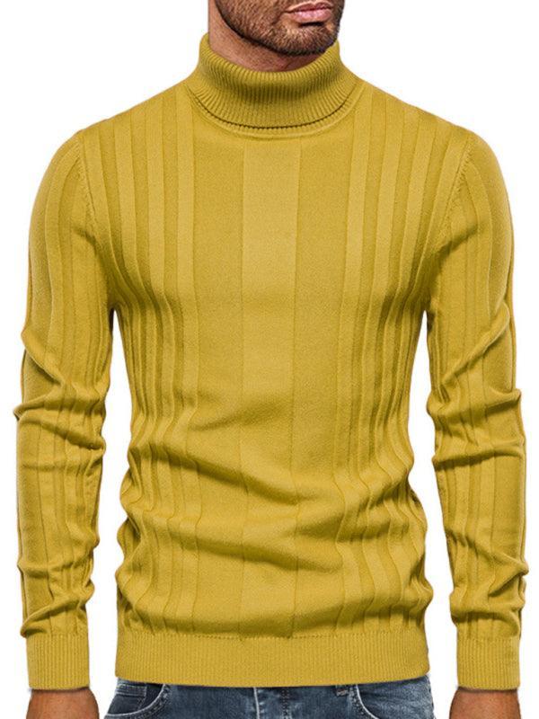 Men's casual knitted basic base pullover turtleneck sweater - 808Lush