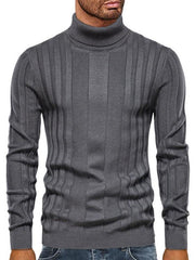 Men's casual knitted basic base pullover turtleneck sweater - 808Lush