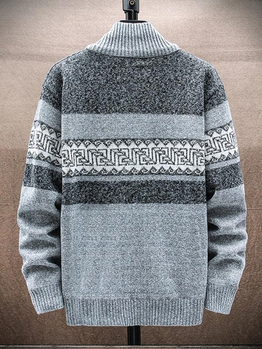 Men's fashion stand-up collar cardigan sweater zipper style sweater - 808Lush