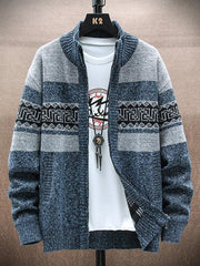 Men's fashion stand-up collar cardigan sweater zipper style sweater - 808Lush