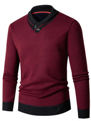 Men's half turtleneck plus velvet slim long-sleeved sweater - 808Lush