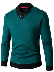 Men's half turtleneck plus velvet slim long-sleeved sweater - 808Lush