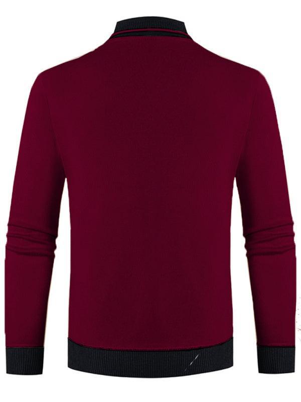 Men's half turtleneck plus velvet slim long-sleeved sweater - 808Lush