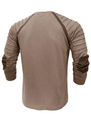 Men's long-sleeved Henry collar sports base T-shirt - 808Lush