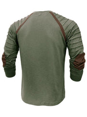 Men's long-sleeved Henry collar sports base T-shirt - 808Lush