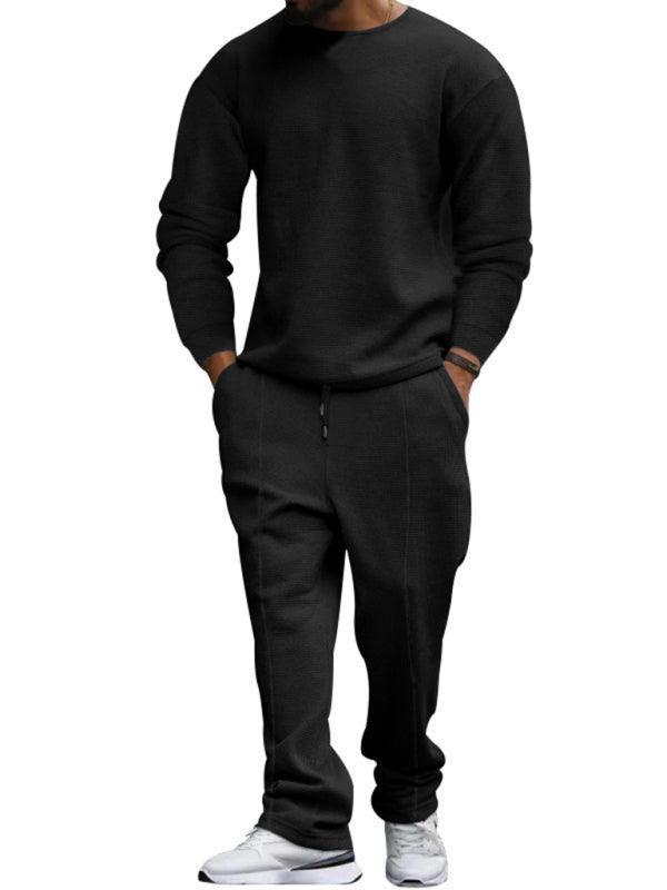 Men's long-sleeved trousers round-neck casual suit - 808Lush