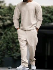 Men's long-sleeved trousers round-neck casual suit - 808Lush