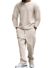 Men's long-sleeved trousers round-neck casual suit - 808Lush