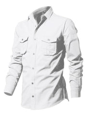 Men's multi-pocket casual long-sleeved shirt top - 808Lush