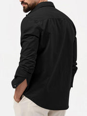 Men's multi-pocket casual long-sleeved shirt top - 808Lush