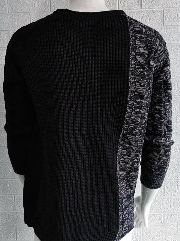 Men's round neck long sleeve knitted slim sweater - 808Lush